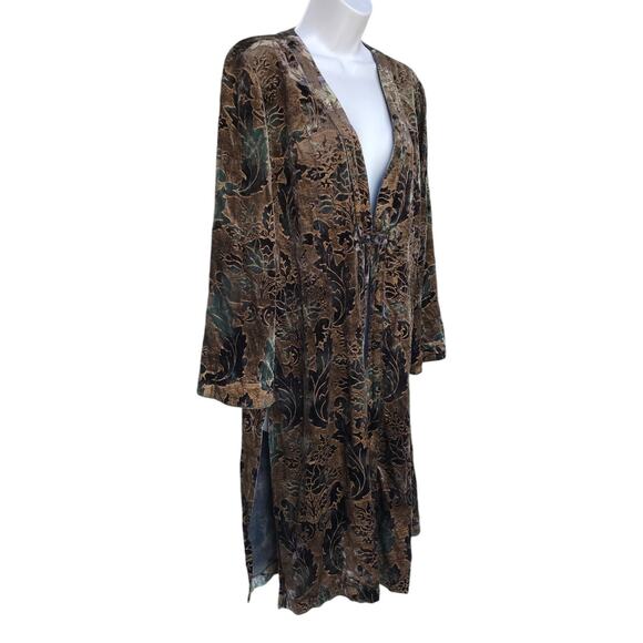 Citron Textured Velvet Robe - Duster - Iridescent and Colorful size M - Picture 11 of 14